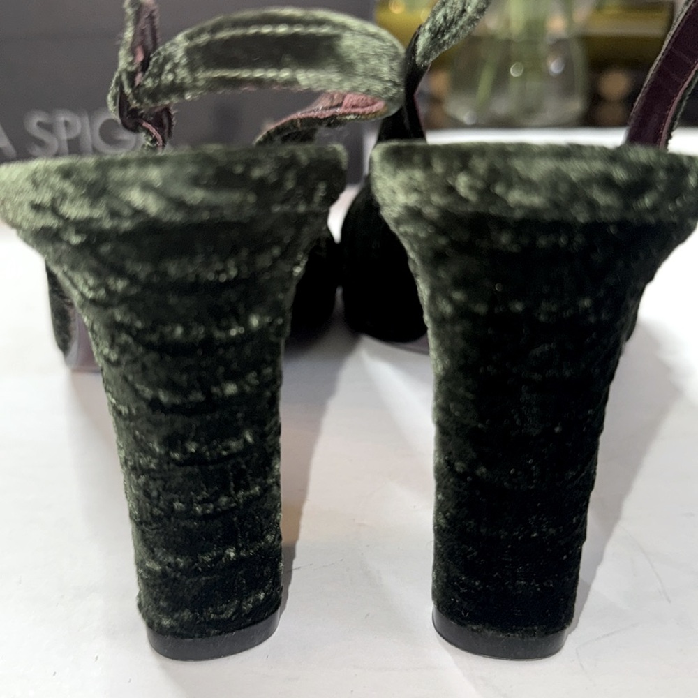 Via Spiga Green Velvet Python Shoes - Picture 5 of 9